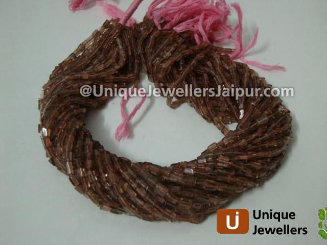 Pink Andulosite Plain Square Beads